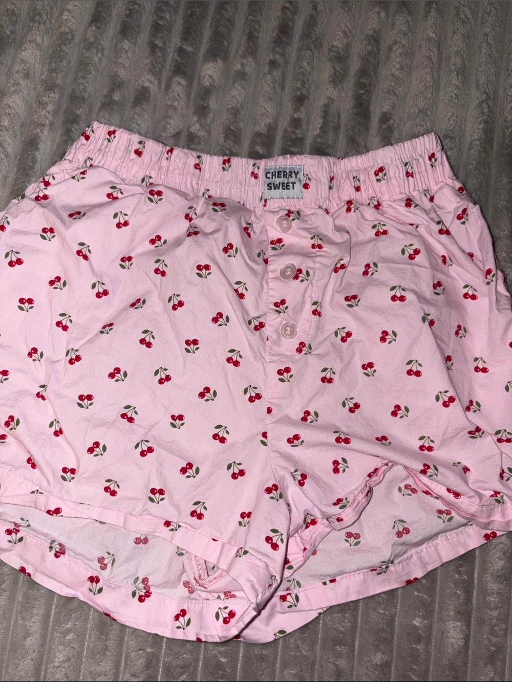 Pink Cherry-Print Women's Lounge Shorts